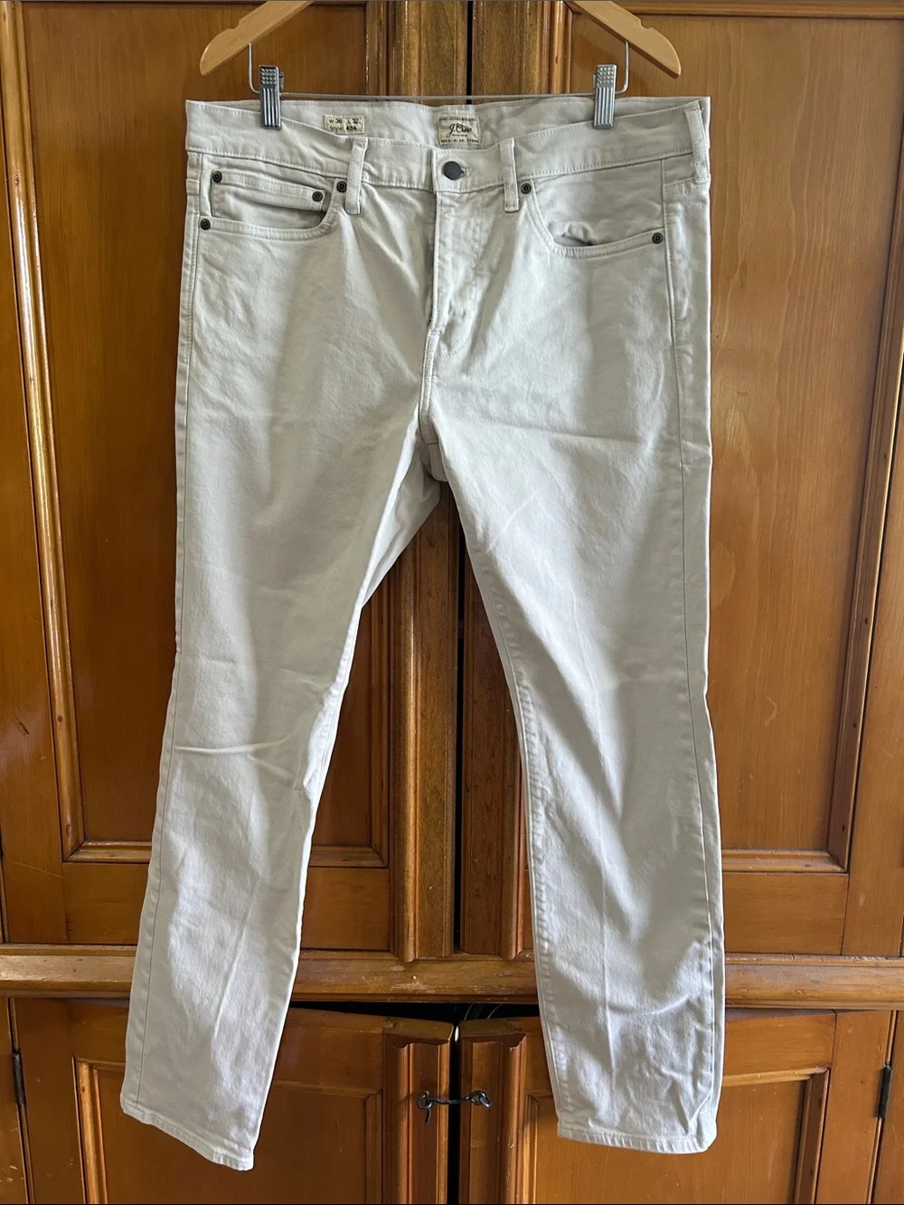 J. Crew Men’s Cream Straight-Leg Jeans